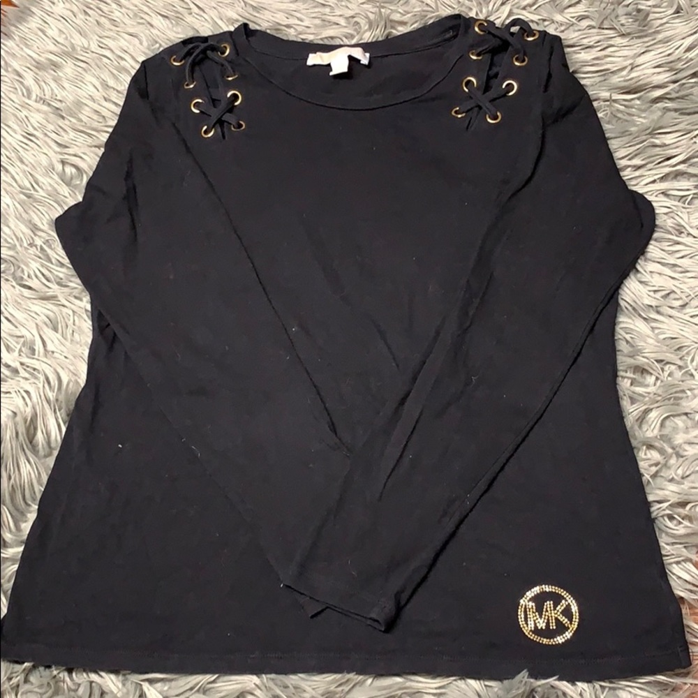 Michael Kors lace-up & rhinestone logo